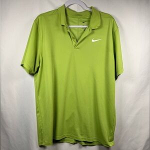 Nike Men's Lime Green Polo Shirt L